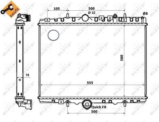 Radiador, refrigeración del motor NRF B.V. ref. 58352