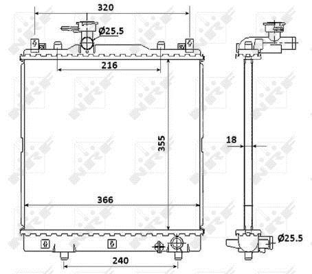 Radiateur moteur (Radiateur de refroidissement) NRF B.V. 58353