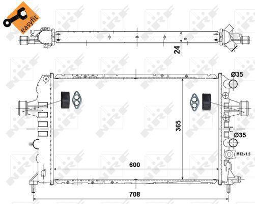 Radiador, refrigeración del motor NRF B.V. ref. 58355