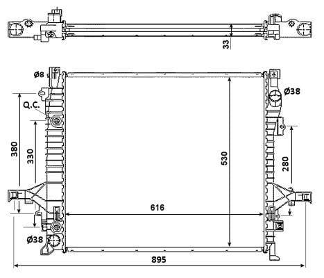 Radiateur moteur (Radiateur de refroidissement) NRF B.V. 58356