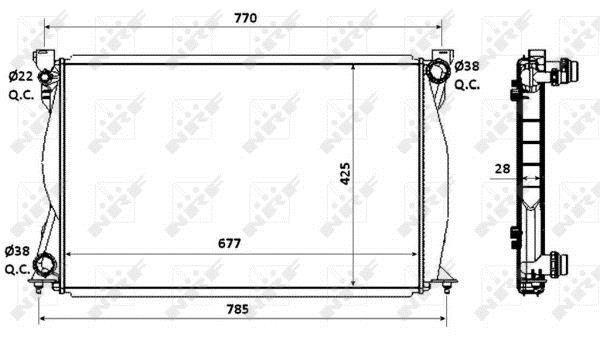 Radiateur moteur (Radiateur de refroidissement) NRF B.V. 58359