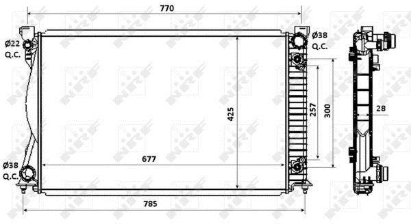 Radiateur moteur (Radiateur de refroidissement) NRF B.V. 58360