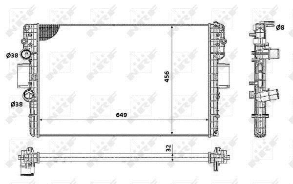 Radiateur moteur (Radiateur de refroidissement) NRF B.V. 58361
