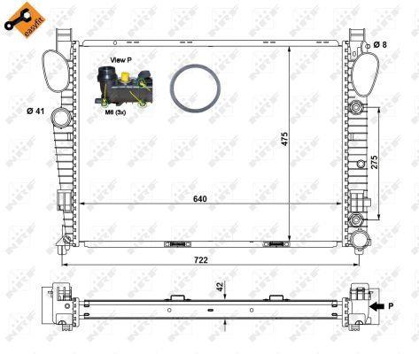 Radiador, refrigeración del motor NRF B.V. ref. 58366