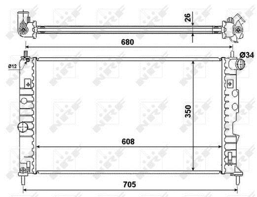 Radiador, refrigeración del motor NRF B.V. ref. 58368