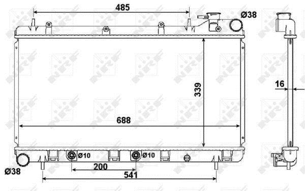 Radiador, refrigeración del motor NRF B.V. ref. 58372