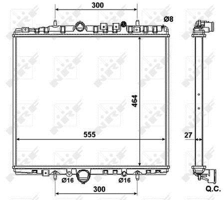 Radiador, refrigeración del motor NRF B.V. ref. 58373