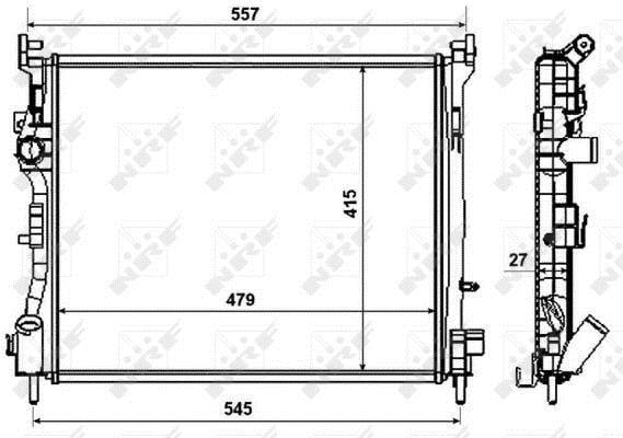 Radiador, refrigeración del motor NRF B.V. ref. 58374