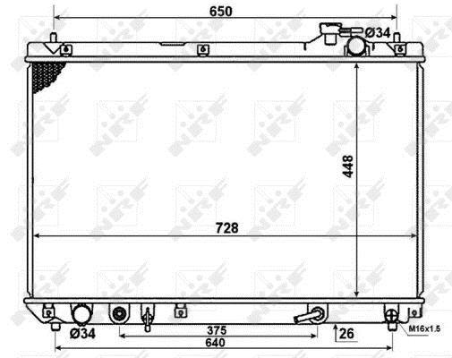 Radiador, refrigeración del motor NRF B.V. ref. 58378