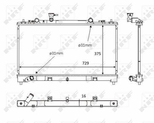 Radiateur moteur (Radiateur de refroidissement) NRF B.V. 58381