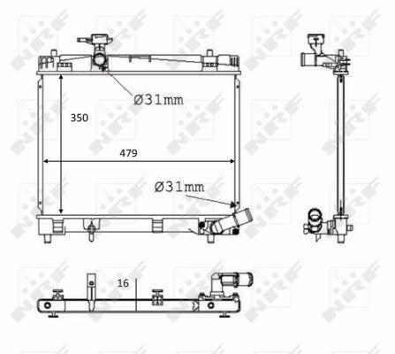 Radiador, refrigeración del motor NRF B.V. ref. 58384