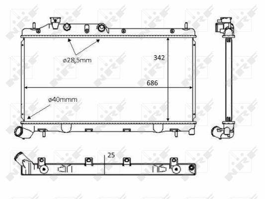 Radiador, refrigeración del motor NRF B.V. ref. 58385
