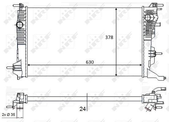 Radiateur moteur (Radiateur de refroidissement) NRF B.V. 58388