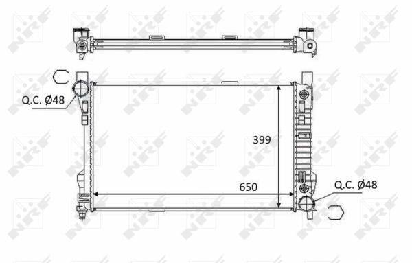 Radiateur moteur (Radiateur de refroidissement) NRF B.V. 58390