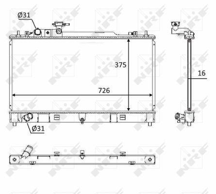 Radiateur moteur (Radiateur de refroidissement) NRF B.V. 58393