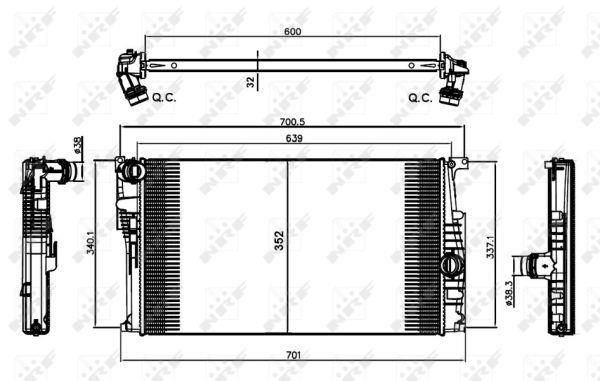 Radiateur moteur (Radiateur de refroidissement) NRF B.V. 58412
