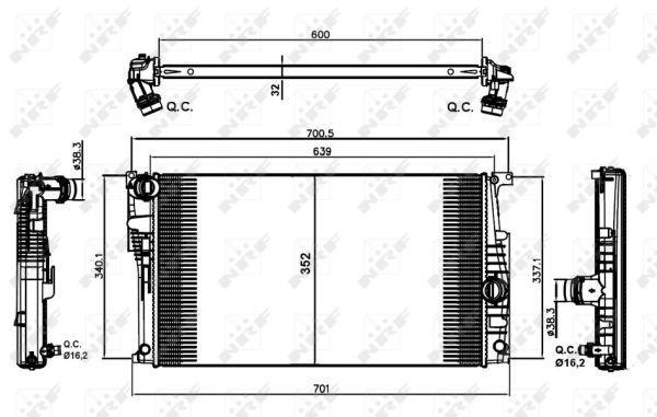 Radiateur moteur (Radiateur de refroidissement) NRF B.V. 58413