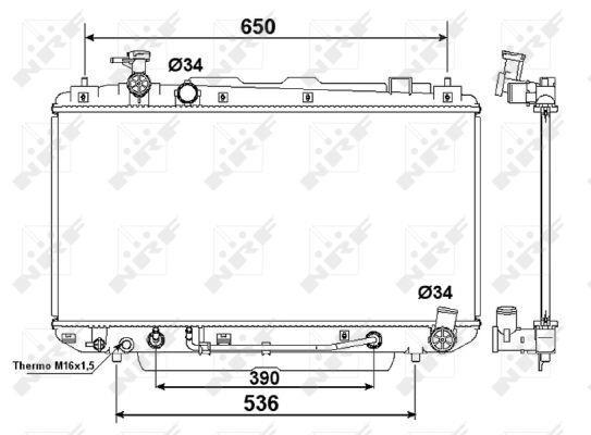 Radiador, refrigeración del motor NRF B.V. ref. 58415