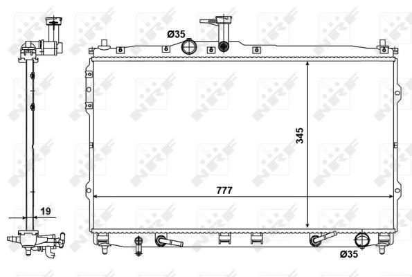 Radiador, refrigeración del motor NRF B.V. ref. 58421