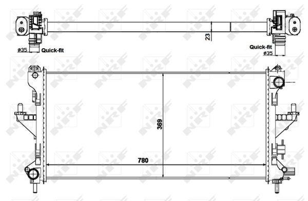 Radiador, refrigeración del motor NRF B.V. ref. 58424