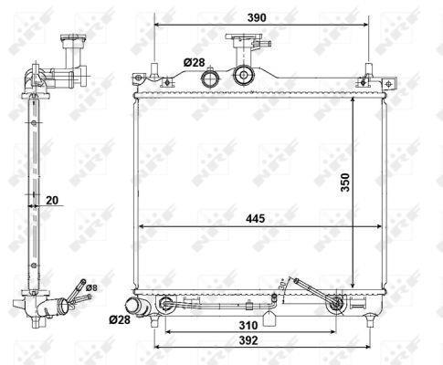 Radiador, refrigeración del motor NRF B.V. ref. 58425
