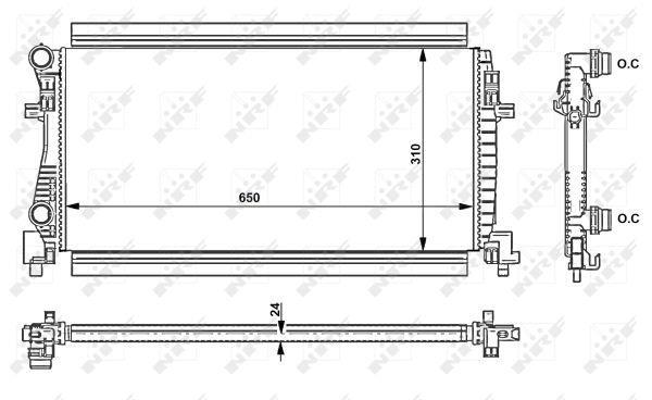 Radiador, refrigeración del motor NRF B.V. ref. 58438
