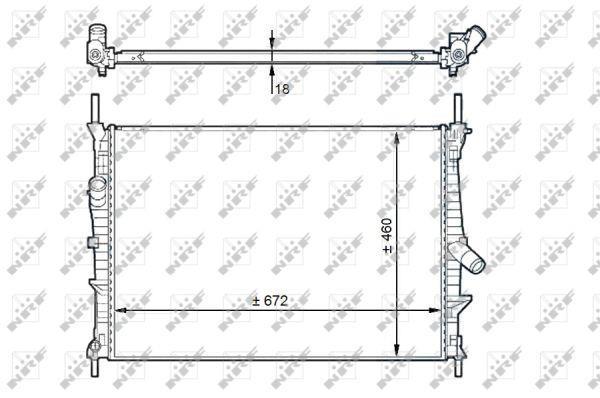 Radiador, refrigeración del motor NRF B.V. ref. 58441