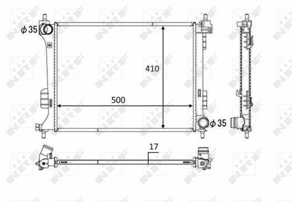 Radiador motor NRF B.V. 58451