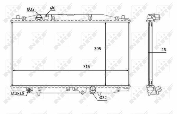 Radiador, refrigeración del motor NRF B.V. ref. 58452