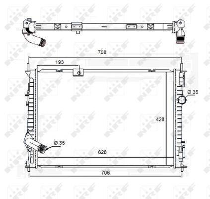 Radiador, refrigeración del motor NRF B.V. ref. 58455
