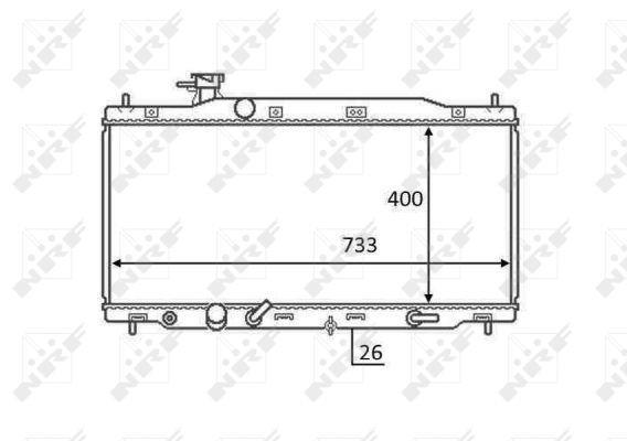 Radiador, refrigeración del motor NRF B.V. ref. 58456