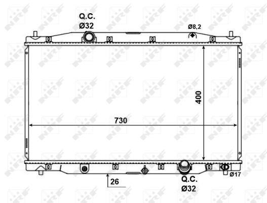 Radiateur moteur (Radiateur de refroidissement) NRF B.V. 58457
