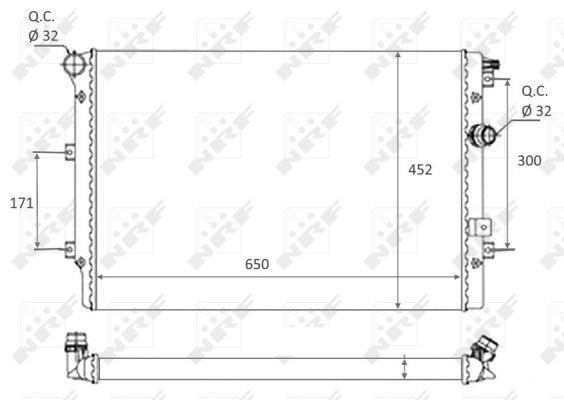 Radiador, refrigeración del motor NRF B.V. ref. 58464