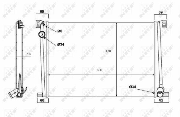 Radiateur moteur (Radiateur de refroidissement) NRF B.V. 58472