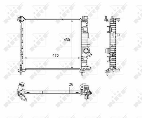 Radiador, refrigeración del motor NRF B.V. ref. 58473