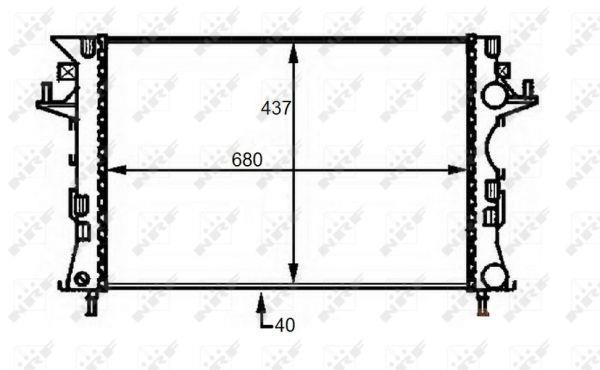 Radiateur moteur (Radiateur de refroidissement) NRF B.V. ref. 58490