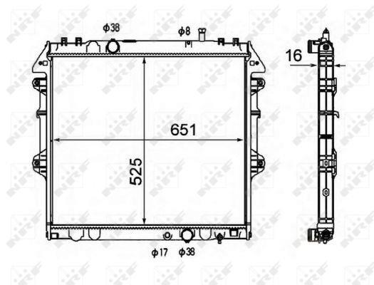 Radiador, refrigeración del motor NRF B.V. ref. 58491
