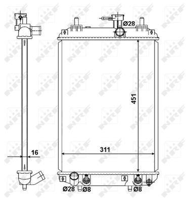 Radiateur moteur (Radiateur de refroidissement) NRF B.V. 58494