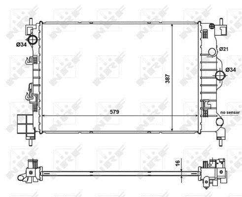Radiador, refrigeración del motor NRF B.V. ref. 58496