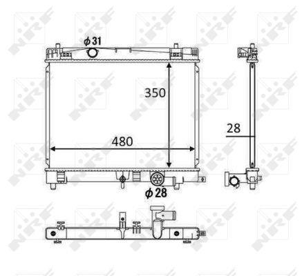 Radiateur moteur (Radiateur de refroidissement) NRF B.V. 58501