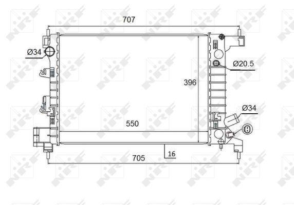 Radiateur moteur (Radiateur de refroidissement) NRF B.V. 58504
