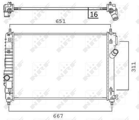 Radiador, refrigeración del motor NRF B.V. ref. 58505