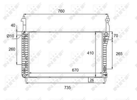 Radiador, refrigeración del motor NRF B.V. ref. 58509