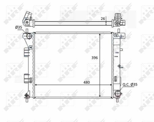 Radiador, refrigeración del motor NRF B.V. ref. 58522