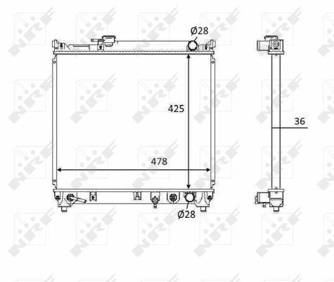 Radiador, refrigeración del motor NRF B.V. ref. 58536