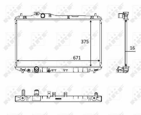Radiador, refrigeración del motor NRF B.V. ref. 58537