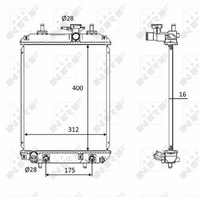 Radiador, refrigeración del motor NRF B.V. ref. 58538