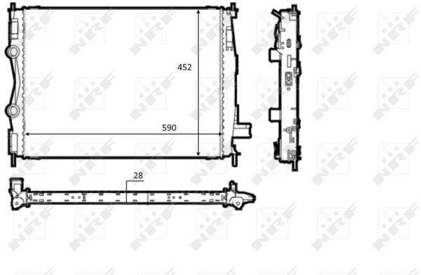 Radiador, refrigeración del motor NRF B.V. ref. 58540