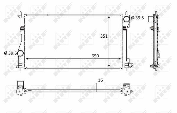 Radiador, refrigeración del motor NRF B.V. ref. 58558