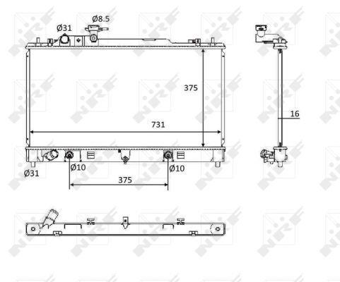 Radiateur moteur (Radiateur de refroidissement) NRF B.V. 58561
